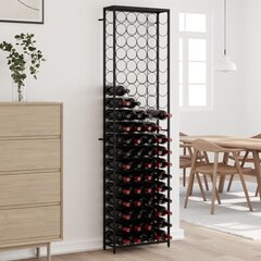 Vīna pudeļu plaukts 95 pudelēm, 54x18x200 cm, melna dzelzs cena un informācija | Plaukti | 220.lv