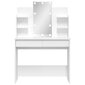 Spoguļgaldiņš ar LED, balts, 96x40x142 cm cena un informācija | Kosmētikas galdiņi | 220.lv