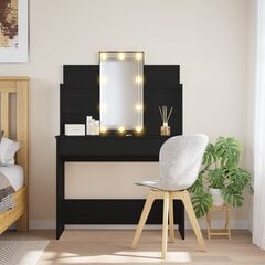 Spoguļgaldiņš ar LED, melns, 96x40x142 cm цена и информация | Туалетные столики | 220.lv