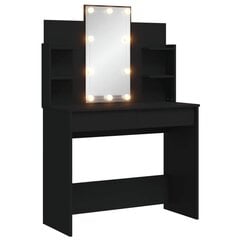 Spoguļgaldiņš ar LED, melns, 96x40x142 cm cena un informācija | Kosmētikas galdiņi | 220.lv