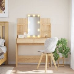 Spoguļgaldiņš ar LED, ozolkoka krāsa, 96x40x142 cm цена и информация | Туалетные столики | 220.lv