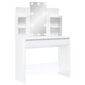 Spoguļgaldiņš ar LED, spīdīgi balts, 96x40x142 cm цена и информация | Kosmētikas galdiņi | 220.lv