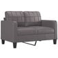 Divvietīgs dīvāns ar spilveniem, pelēks, 120 cm, mākslīgā āda cena un informācija | Dīvāni | 220.lv