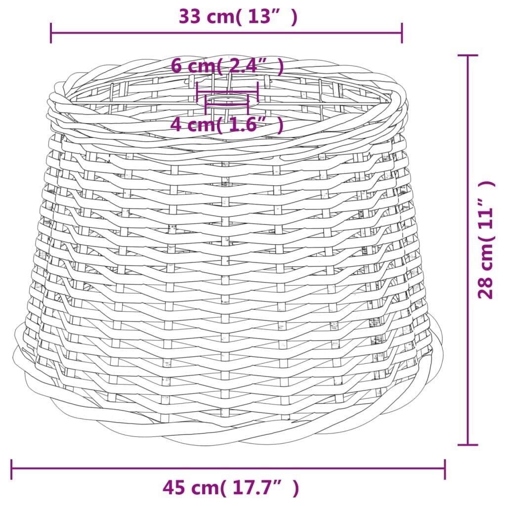 Lampas abažūrs, balts, Ø45x28 cm, pīts cena un informācija | Galda lampas | 220.lv