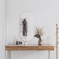 vidaXL sienas spogulis, sudraba krāsā, 100x45 cm, ovāls цена и информация | Зеркала | 220.lv