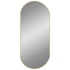 Sienas spogulis, zelta krāsā, 90x40 cm, ovāls cena un informācija | Spoguļi | 220.lv