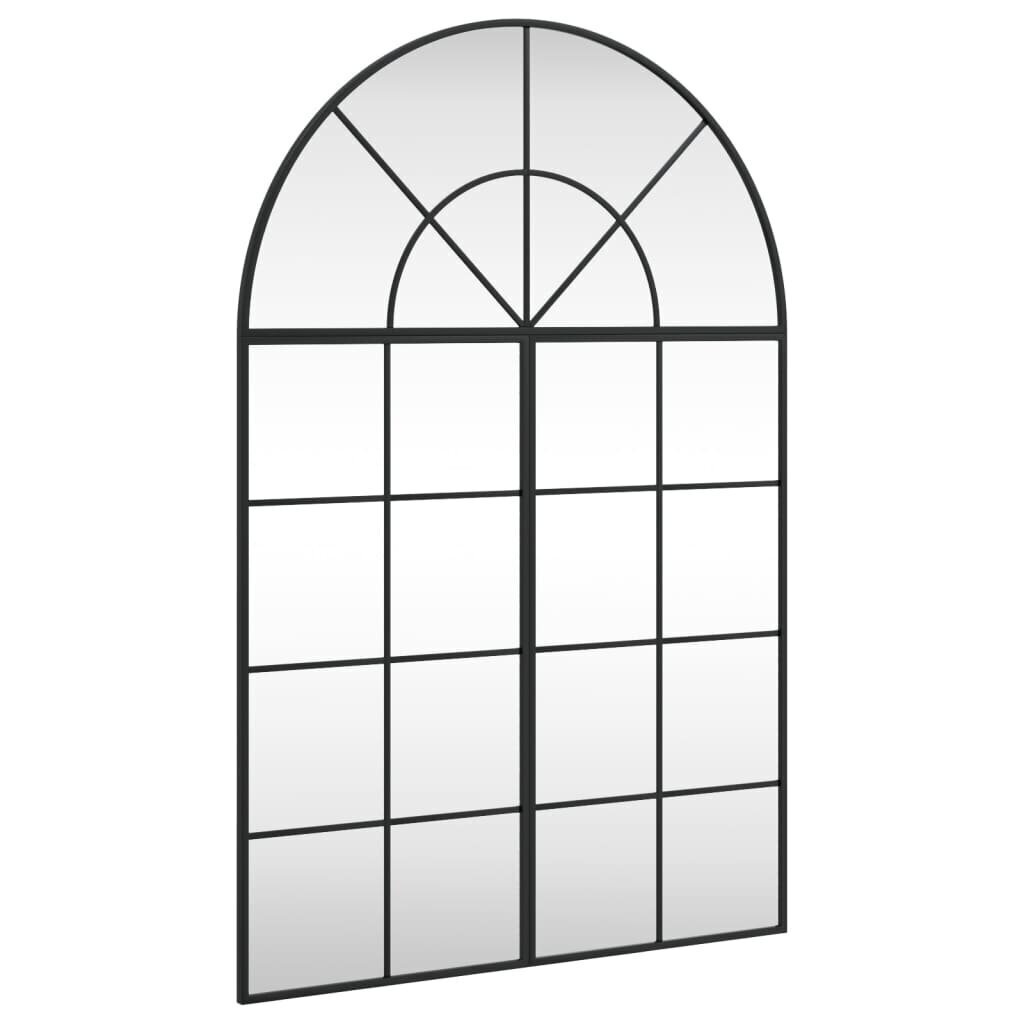 Sienas spogulis, melns, 80x120 cm, arkas forma, dzelzs cena un informācija | Spoguļi | 220.lv