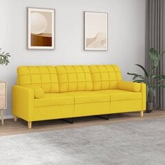 Трехместный диван vidaXL, желтый цена и информация | Диваны | 220.lv