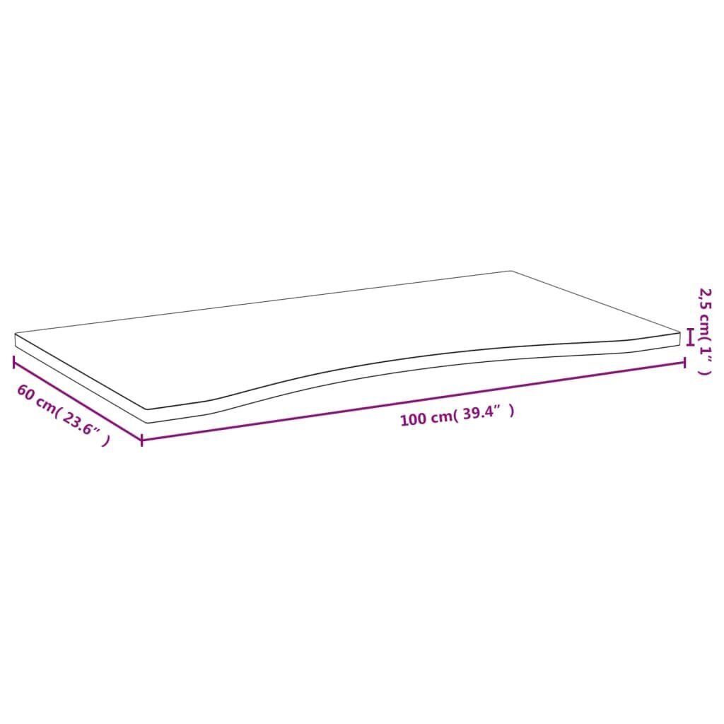 Rakstāmgalda virsma, 100x60x2,5 cm, bambuss cena un informācija | Virsmas galdiem | 220.lv