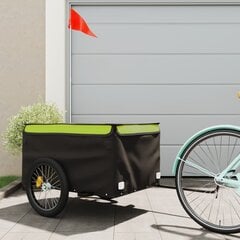 Velosipēda piekabe, 45 kg, melna un zaļa, dzelzs цена и информация | Прицепы для велосипеда | 220.lv