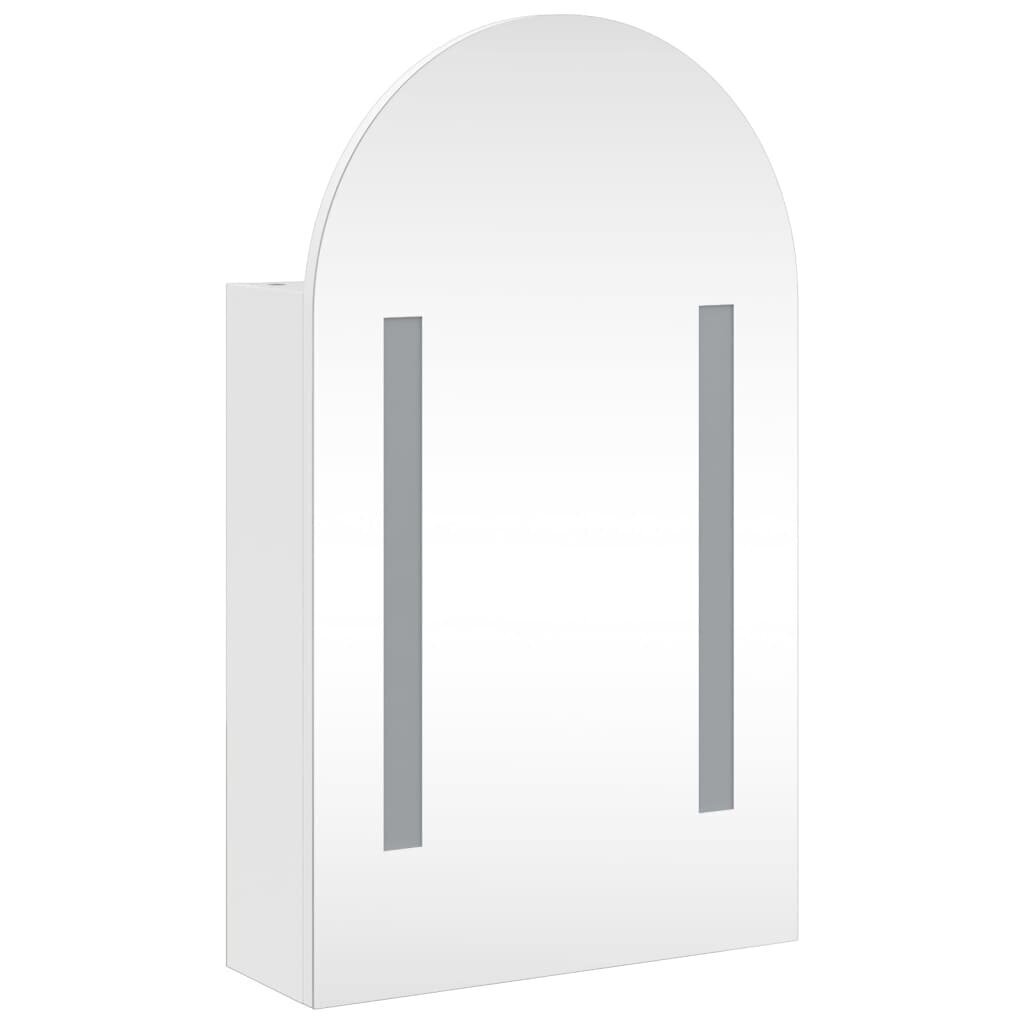 Vannasistabas spoguļskapītis ar LED, 42x13x70 cm, balts cena un informācija | Vannas istabas skapīši | 220.lv