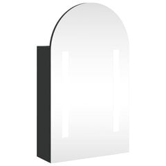 Vannasistabas spoguļskapītis ar LED, 42x13x70 cm, melns цена и информация | Шкафчики для ванной | 220.lv