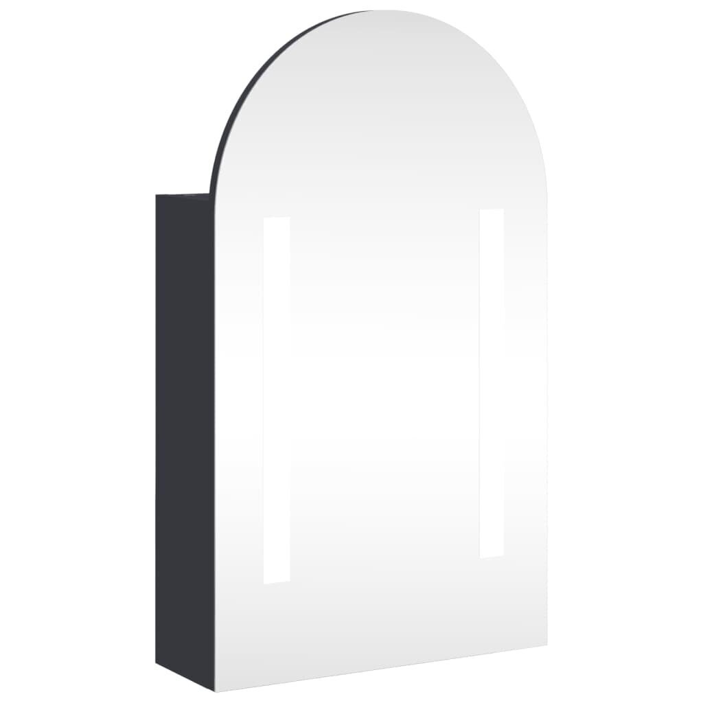Vannasistabas spoguļskapītis ar LED, 42x13x70 cm, pelēks cena un informācija | Vannas istabas skapīši | 220.lv