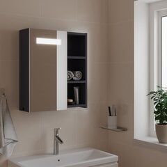 Vannasistabas spoguļskapītis ar LED, 45x13x52 cm, gaiši pelēks цена и информация | Шкафчики для ванной | 220.lv