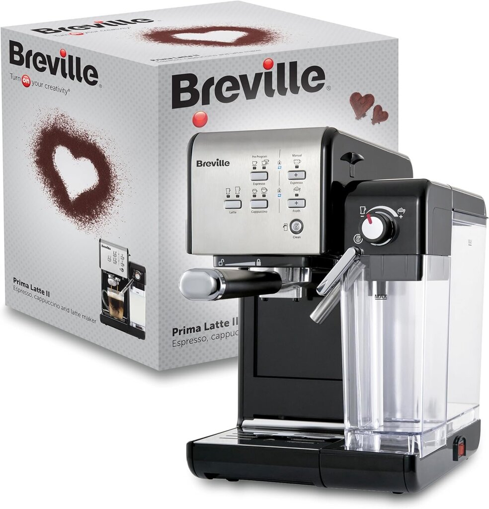 Breville Prima PrimaLatte II Grey VCF108X цена и информация | Kafijas automāti | 220.lv