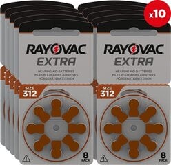 Baterijas Rayovac Extra 312AUX PR41, 80 gab. цена и информация | Батарейки | 220.lv