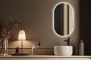 Spogulis LED Tulup, 40x70 cm, sudraba cena un informācija | Spoguļi | 220.lv