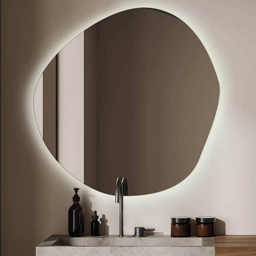Spogulis LED Tulup, 68x67 cm, sudraba цена и информация | Spoguļi | 220.lv