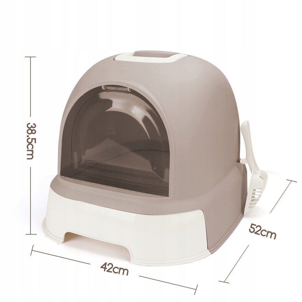 Kaķu tualete ar durvīm Nobleza 52 x 42 x 38,5 cm brūna cena un informācija | Kaķu tualetes | 220.lv