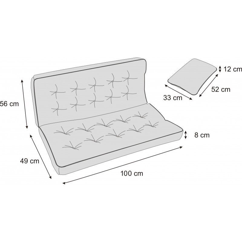 Spilvens šūpolēm Sales Core 100 cm x 105 cm x 8 cm цена и информация | Krēslu paliktņi | 220.lv