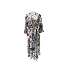 Атласный халат Jasmin 315, белые цветы цена и информация | Женские халаты | 220.lv