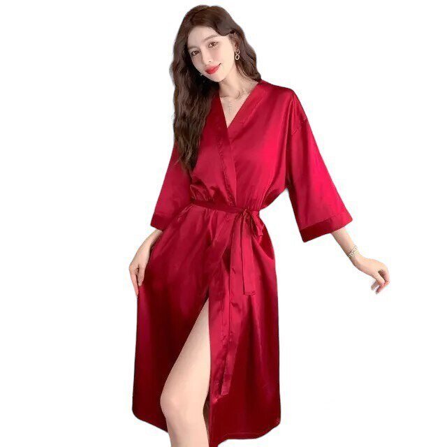 Satīna halāts JASMIN 405 Red cena un informācija | Sieviešu halāti | 220.lv