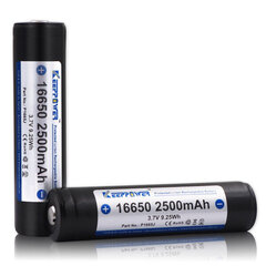 Akumulators Keeppower 16650 2500mAh Li-Ion 3.7V 7A ar aizsardzību, 1 gab. cena un informācija | Baterijas | 220.lv