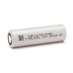 Аккумулятор Molicel INR21700-P45B 4500мАч - 45А цена и информация | Батарейки | 220.lv