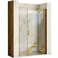 Dušo durys Rea Hugo Gold Brushed, 100+30 cm цена и информация | Душевые двери и стены | 220.lv