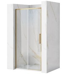 Dušas durvis REA Rapid Slide, 100 cm, Brushed Gold cena un informācija | Dušas durvis, dušas sienas | 220.lv