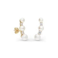 Золотые серьги с подвеской и жемчугом Gold Pearls для женщин W63064155 1000000070162 цена и информация | Серьги | 220.lv