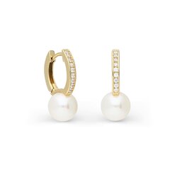 Zelta auskari ar pērlēm Gold Pearls sievietēm W63064809 cena un informācija | Auskari | 220.lv