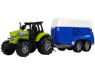 Трактор с прицепом для перевозки лошадей Green Farm Sound цена и информация | Игрушки для мальчиков | 220.lv