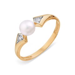 Zelta gredzens ar pērlēm un cirkonijiem sievietēm cena un informācija | Gredzeni | 220.lv