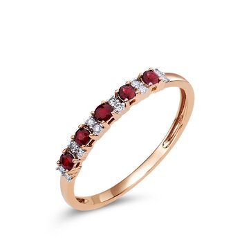 Золотое кольцо с рубинами и бриллиантами цена и информация | Кольца | 220.lv