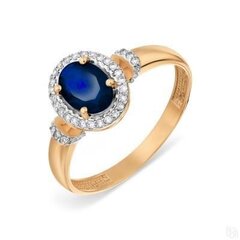 Золотое кольцо с сапфиром и алмазами цена и информация | Кольца | 220.lv