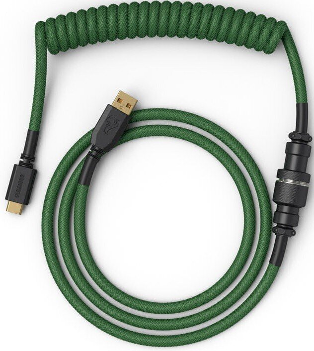 Glorious PC Gaming Race Coiled Cable, Forest Green cena un informācija | Adapteri un USB centrmezgli | 220.lv