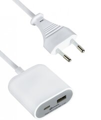 Adapteris Electraline 62653 ar 2 USB, 2 m cena un informācija | Adapteri un USB centrmezgli | 220.lv