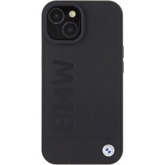 BMW BMHMP15MSLLBK iPhone 15 Plus 6.7" czarny|black MagSafe Leather Hot Stamp цена и информация | Чехлы для телефонов | 220.lv