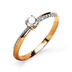 Золотое кольцо с цирконами цена и информация | Кольца | 220.lv