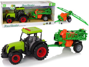 Elektriskais traktors ar piekabināmu smidzinātāju, zaļš cena un informācija | Rotaļlietas zēniem | 220.lv
