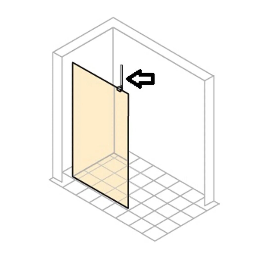 Dušas sienas stabilizācijas kronšteins Huppe cena un informācija | Dušas durvis, dušas sienas | 220.lv