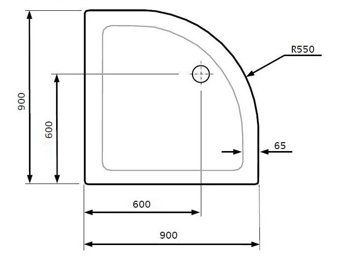 Dušas kabīnes paliktnis Dbm, 90x90 цена и информация | Dušas paliktņi | 220.lv