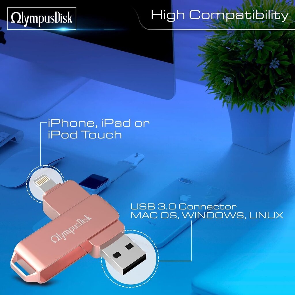 USB накопитель Флешка OlympusDisk Apollo, 64GB, черная цена | 220.lv