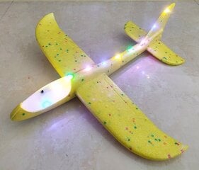 Rotaļu lidmašīna ar LED, dzeltena cena un informācija | Rotaļlietas zēniem | 220.lv