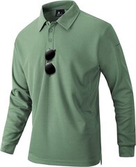 Мужская рубашка-поло igeekwell, длинный рукав, зеленая цена и информация | Мужские рубашки | 220.lv