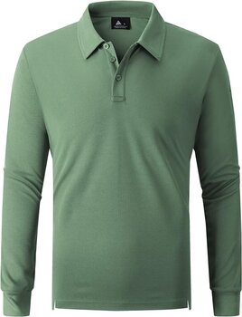 Мужская рубашка-поло igeekwell, длинный рукав, зеленая цена и информация | Мужские рубашки | 220.lv