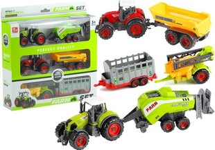 Тракторы с прицепами, комплект сельскохозяйственной техники 6 в 1 цена и информация | Игрушки для мальчиков | 220.lv