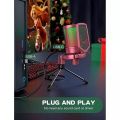 Микрофон Fifine AmpliGame A6V RGB для игр, белый цена и информация | Микрофоны | 220.lv