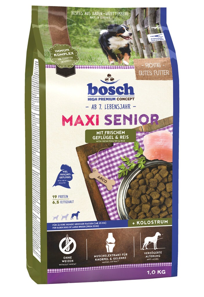 Bosch Petfood Maxi Senior (High Premium) 1kg cena un informācija | Sausā barība suņiem | 220.lv